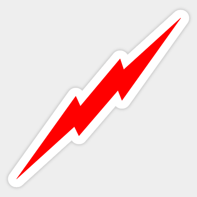 Red lightning bolt Sticker by Kerchow